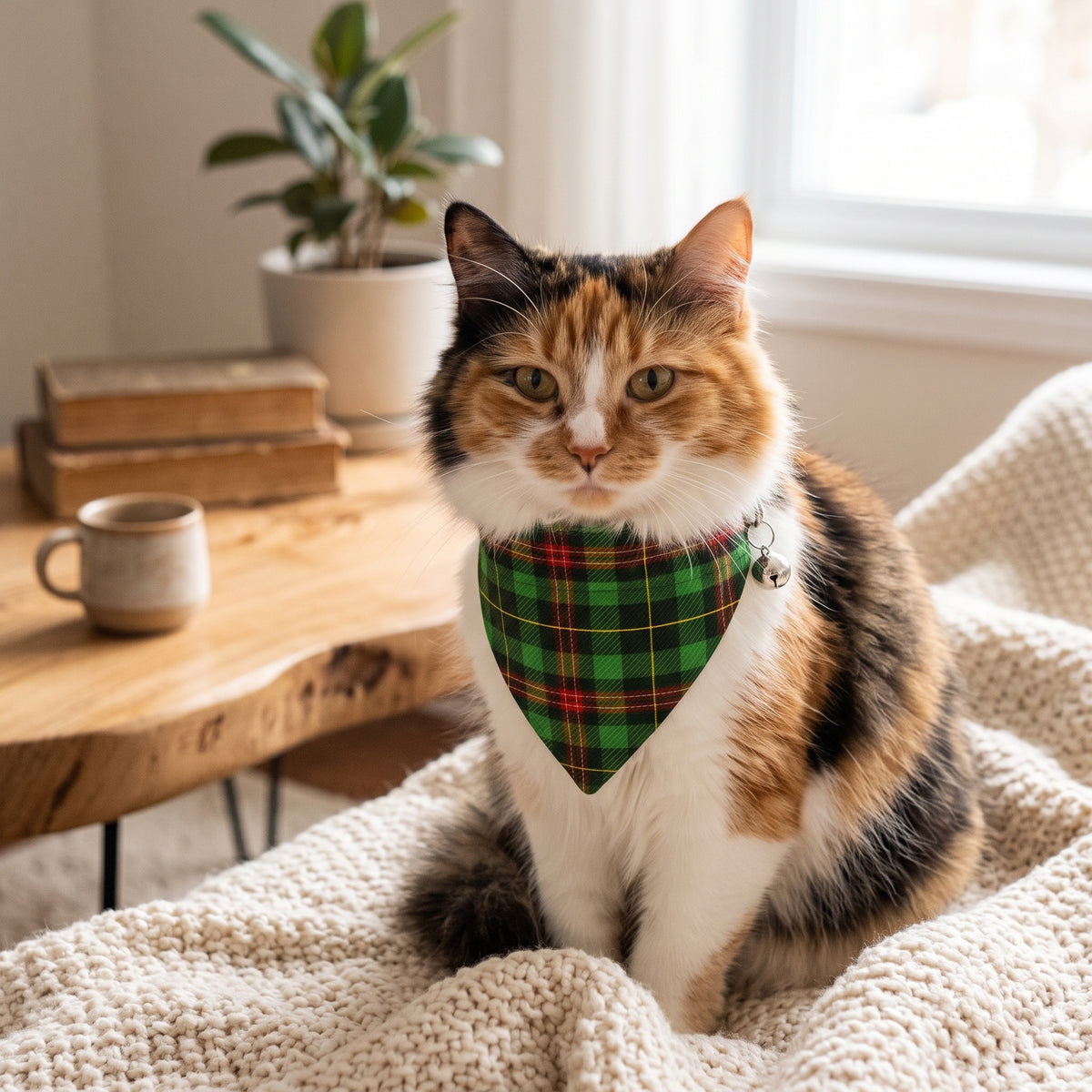 Forest Highlander Tartan Cat Bandana