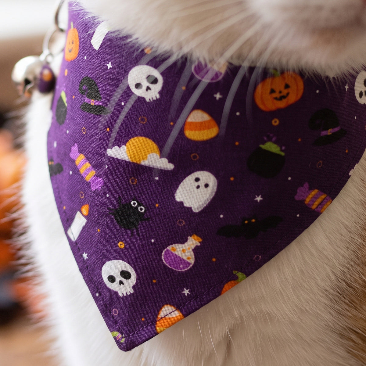 Spooky Halloween Night Cat Bandana