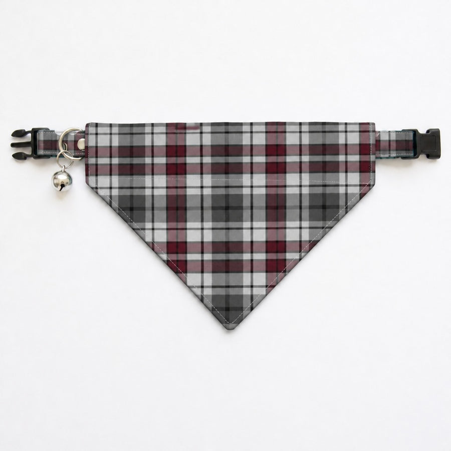 Urban Slate Tartan Flannel Cat Bandana